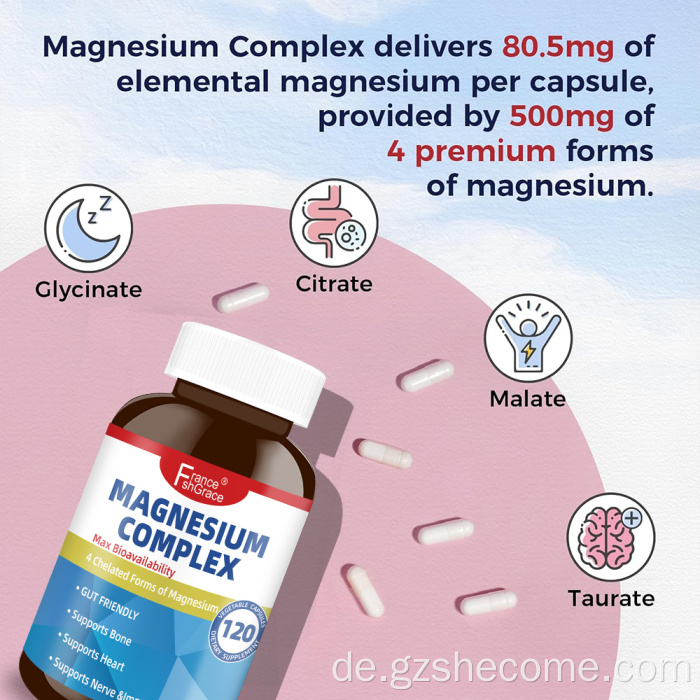 Shecome Magnesium Complex Kapseln zur Unterstützung des Knochen-Herz-Immunsystems